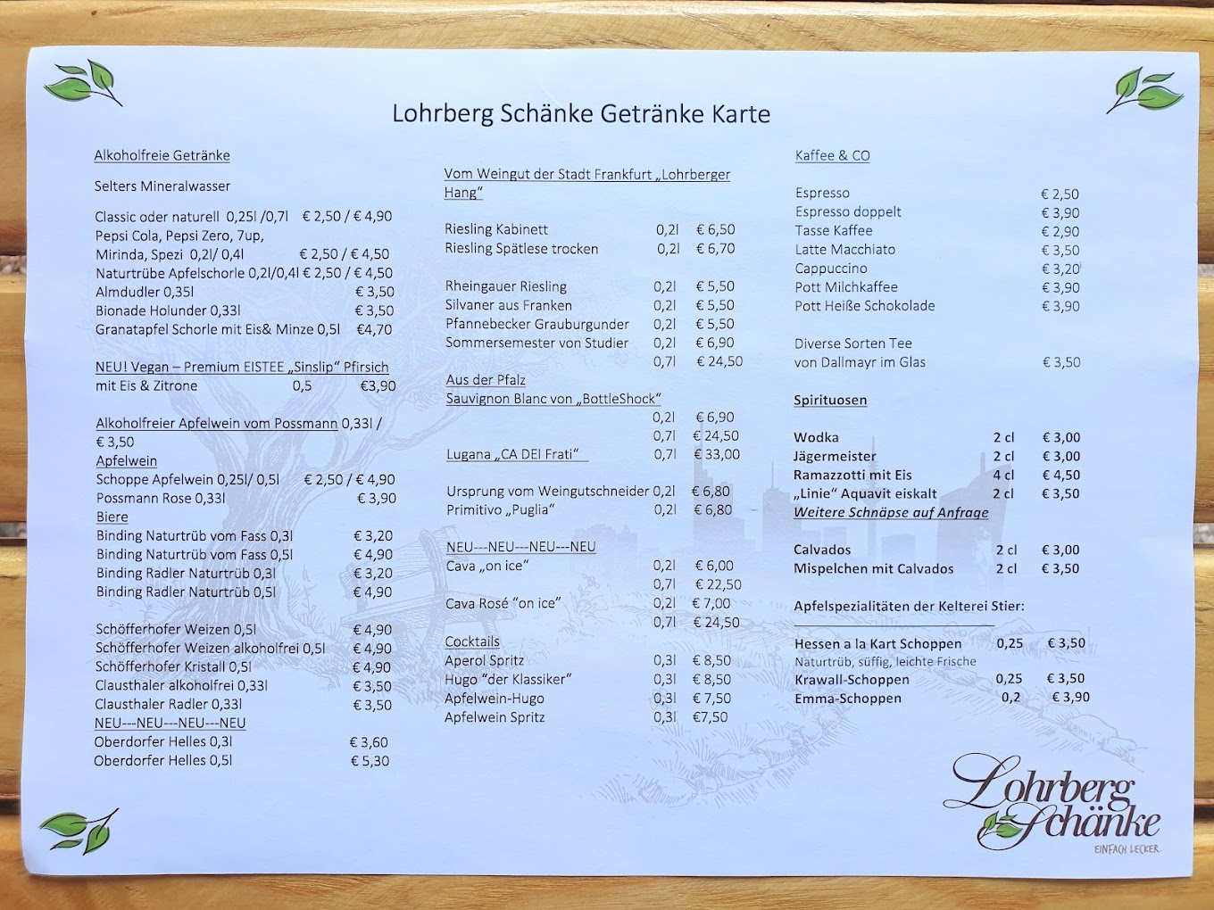 Lohrberg-Schänke menu 6