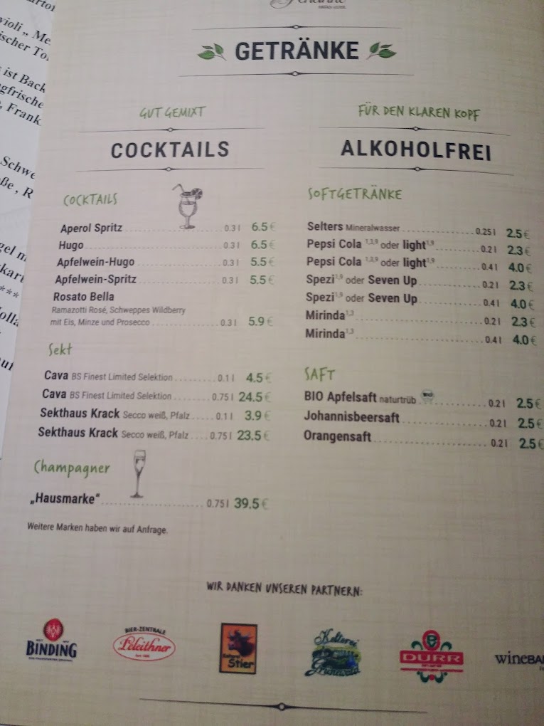 Lohrberg-Schänke menu 2